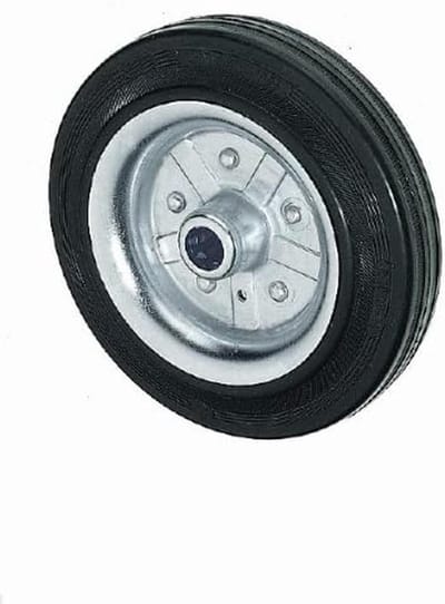 Wielen 200 mm - Zwenkwielen rubber - Materiaaltransport - Versterkte uitvoering - 59 mm breed - Zwart of zilver