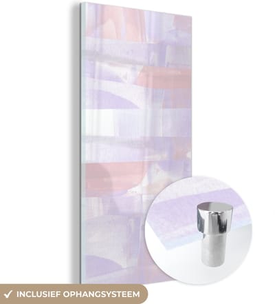 MuchoWow® Glasschilderij 60x120 cm - Schilderij acrylglas - Pastel - Verf - Design - Foto op glas - Schilderijen