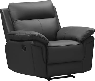 Vente-unique Relaxfauteuil van buffelleer PAKITA - Zwart