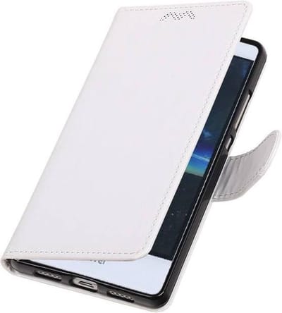 Hoesje Geschikt voor Huawei P9 Lite mini - Portemonnee hoesje wallet case Wit