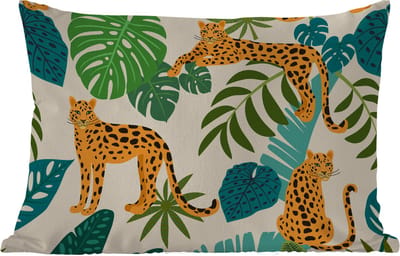 Buitenkussens - Tuin - Jungle - Luipaard - Planten - Patroon - Meiden - Jongens - 50x30 cm