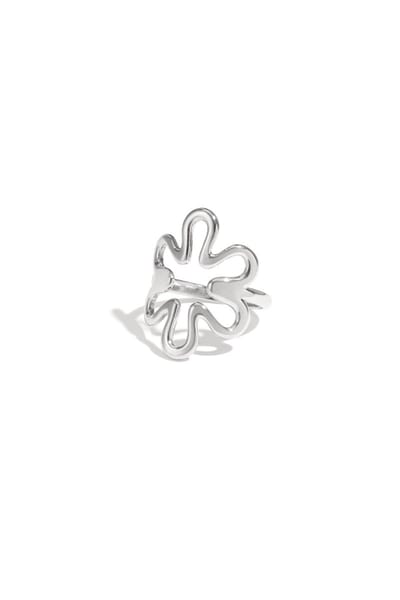 Yehwang Blooming ring zilverkleurig - Verstelbare ring - Stainless steel - Waterproof - Nikkelvrij - Statement ringen