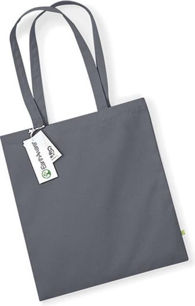 Westford Mill EarthAware® Organic Bag For Life WM801 - Graphite Grey - 38 x 42 cm