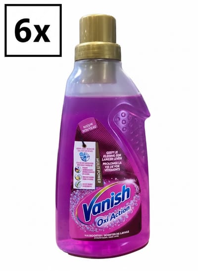 Vanish Oxi Action Wasbooster Gel Pink – Vlekverwijderaar Gel – Krachtige Oxi-Reiniging – Voor Gekleurde Was – 6 × 750 ml