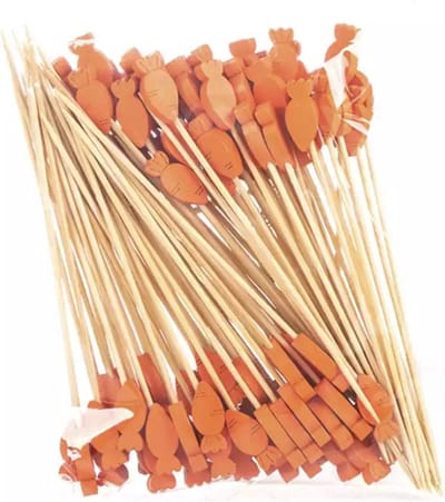 Akyol - Wortel prikkers - cocktailprikkers - pasen - decoratie pasen - prikkers pasen - prikker Wortel - 15 stuks - cake - Wortel - cocktailprikker - Wortel verjaardag