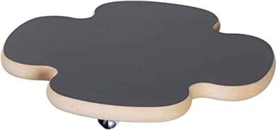 Plantenroller 25 cm diameter voor binnen in beukenhout natuur met hardloopwielen