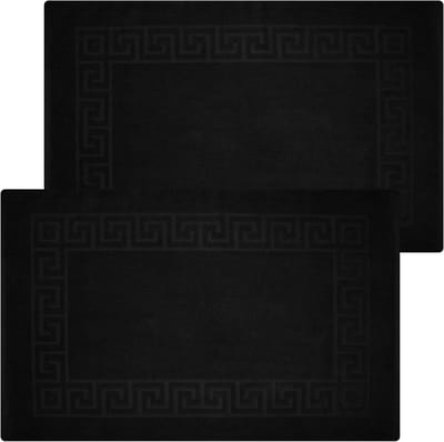Katoenen Badmatten - Zachte Vloermat - Badkamer Comfort - 900 GSM Pluche - 50x81 cm - Zwart