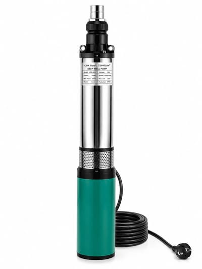 CINK Flow Diepwaterpomp 24V 320W - RVS - 3 m³/u en 25 m Opvoerhoogte - Dompelpomp voor Putten en Beregening - 16 m Kabel