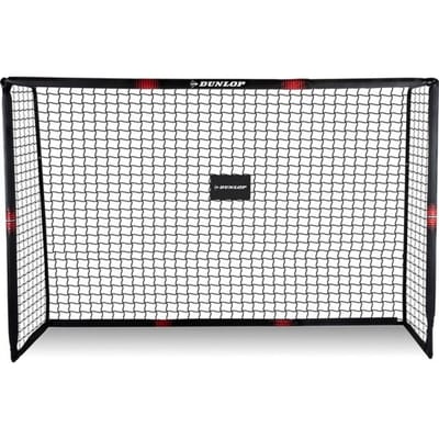 Dunlop Voetbaldoel - Voetbal Goal 240 x 160 x 85 cm - Voetbalgoal Groot - Buitenspeelgoed voor Kinderen en Volwassenen - Snelle Montage - Voetbal Training Doel - Metaal - Zwart/ Rood