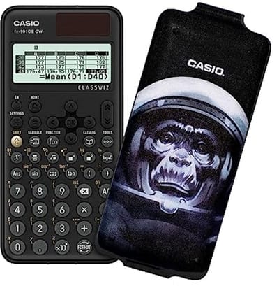 Technische wetenschappelijke rekenmachine met artcase 'space monkey' - Limited Edition