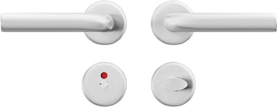 AXA Deurbeslag set Binnendeur - Klik - Deurkruk Aluminium - Kruk L - Deurklink op rozet - voor toilet/badkamer