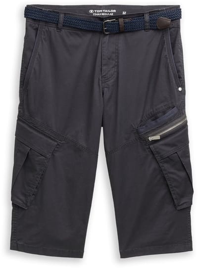 Tom Tailor - TTMAX REGULAR overknee-short met riem - Maat 28 - grey mini weave print