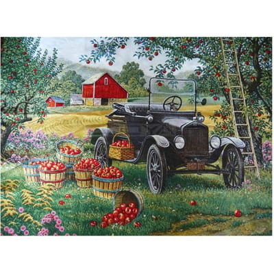 Diamant borduurwerk schilderij appelboomgaard boerderij tractor diamant schilderij kruissteek strass 20X30CM gray