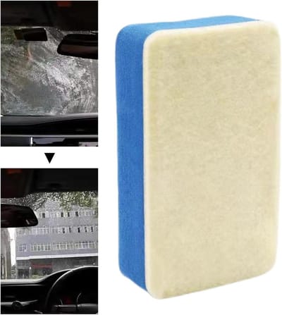 Oliefilm Borstelreiniger - Glas Veeg Pad - Autoruit Reinigen - Zonder Schurende Effecten - 5x4x2.2cm - Blauw