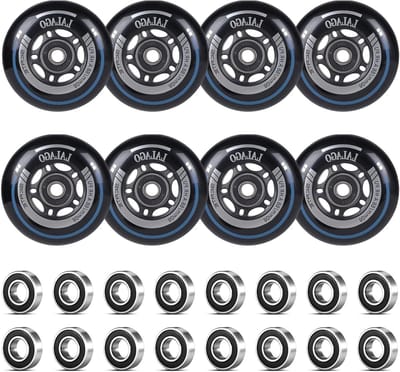 Inline Skate Wielen 80mm - 8 Stuks 88A Hardheid met ABEC 9 Lagers voor Binnen en Buiten Gebruik