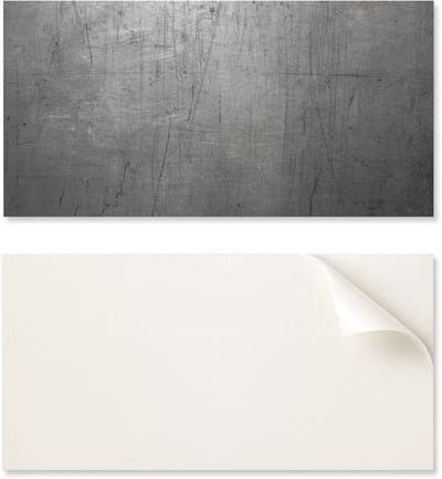 Set vinyltegels met bedrukte metaalstructuur, 6x60x30 cm