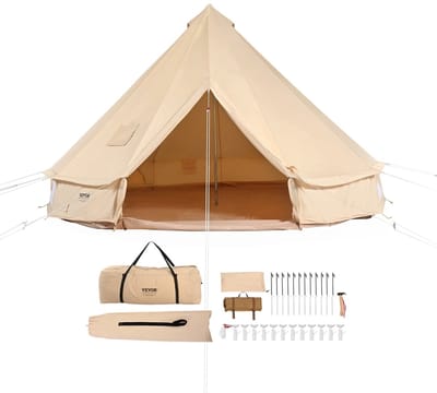 NordHaus Yurt Tent - Bell Kampeertent - 8 Personen - Technisch Katoen - 4 Seizoenen - Met Stove Opening - 500 cm Diameter
