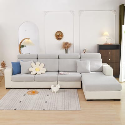 Verstelbare Stretch Sofa Cover voor L-vormige Bank, Universele Antislip Bescherming voor Meubels en Kussens, Ideaal voor Huishoudens
