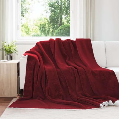 vidaXL - plaid - Bordeaux - Rood - 220 - x - 240 - cm - 2.67 - kg - Fleece