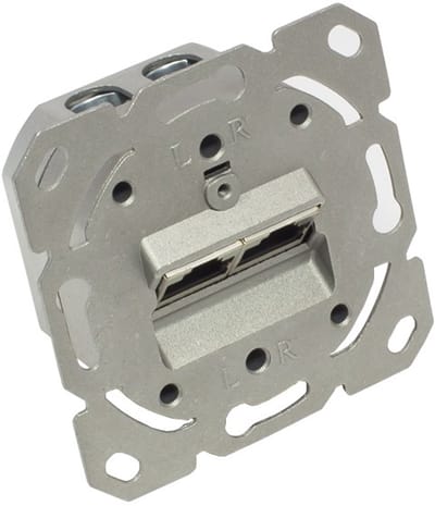 Premium CAT6 Gigabit netwerk inbouw wandcontactdoos met 2 RJ45 poorten - afgeschermd