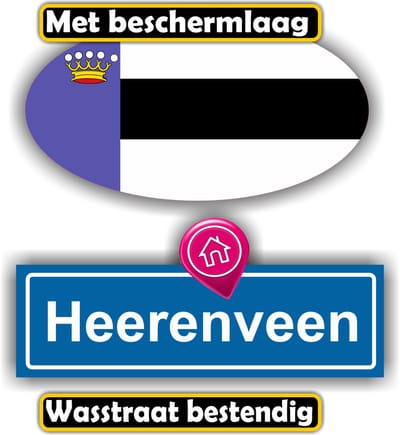 Jerma - Heerenveen - Auto - Sticker - set 2 - Ovaal 13x7 cm - rechthoek 13x6 cm - Zelfklevend - Vinyl