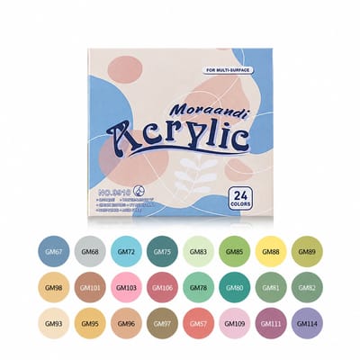 Acrylstiften met zachte punt - 24 kleuren - geschikt voor kleurlaagjes - voor DIY-tekenen en markeren - verpakking met 24 kleuren