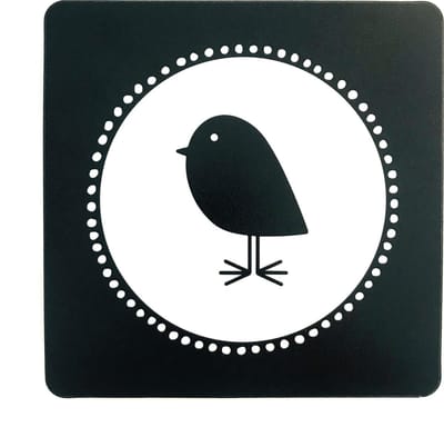 Muismat / Mousepad | 20 cm | zwart & wit print | VOGELTJE