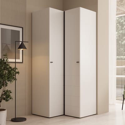 Meubella - Nouran - Kledingkast hoek - Wit - 95x90x208 cm