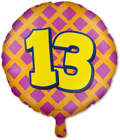 LUQ – Folie Ballon Happy Party 13 Jaar – Veelkleurig Design – Luxe Verjaardag Decor – Feest Versiering – Helium Ready