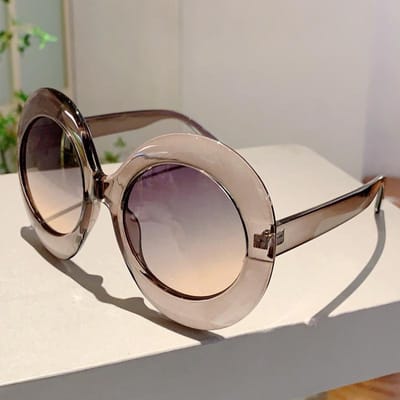 Oversized Grote Montuur Ronde Zonnebrillen Voor Dames Voor Voor Heren Luxe Designer Vintage Populair Buiten Reizen Punk Zonnebrillen UV400 as the photo