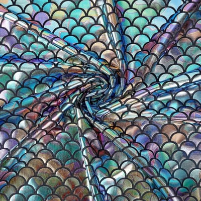 Dailygoody - Zeemeermin Draak Weegschalen - Hologram Stof - 150x100cm - Visschaal Print - Creatieve DIY Kostuums - Decoratieve Stof