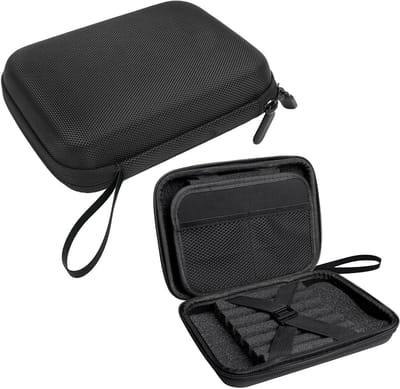Zwarte darts tas met handvat, dubbelzijdige organizer voor 12 darts, accessoires en opbergruimte