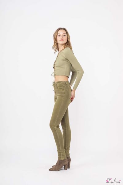 Broek Toxik3 hoge taille skinny L185 new kaki