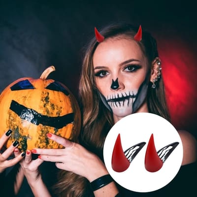 1 Paar Halloween Haarspelden Creatieve Os Hoorn Haarspeld Halloween Haaraccessoires voor Kinderen Volwassenen brown