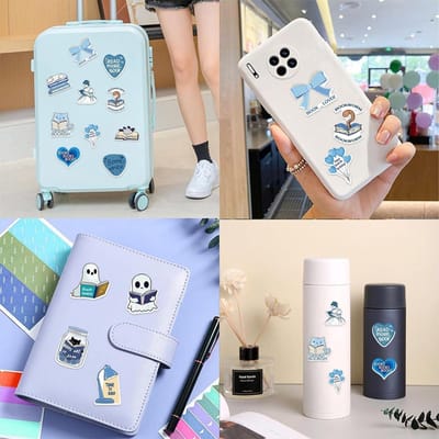Allecto Plus - Set van 50 waterdichte esthetische boekenstickers voor laptop, Kindle, Planner, Scrapbook, Journal, Skateboard, Auto, Fiets, Computer, Koffer, Helm en Motorfiets. Ideaal voor leesliefhebbers en creatieve geesten.