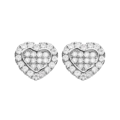 Juwelier Zwartevalk - Zilveren (gerhodineerd) hartjes oorbellen met zirkonia - 22.301