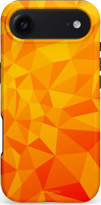 Casetastic hoesje geschikt voor Apple iPhone Air - MagSafe - Dubbellaagse bescherming - Citrus Polygoon - Fashion Case - Oranje Okergeel