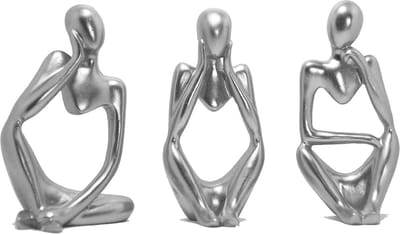 Solidchoice - 3 Stuks Abstracte Denker Figurine Set, Moderne Decoratie