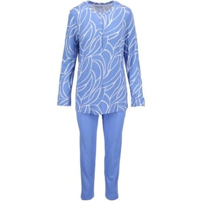 Katoenen dames pyjama sterrenblauw Ringella - Blauw - Maat - 38
