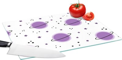 Glazen Snijplank - 39x28 - Space - Planeten - Sterren - Ruimtevaart - Patroon - Snijplanken Glas