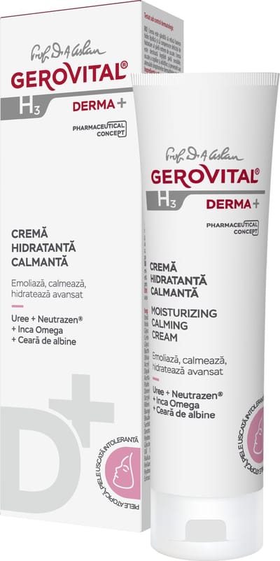 Verzachtende hydraterende crème- Atopische of droge intolerante huid - 50ml - Gerovital Derma+ Huidverzorging