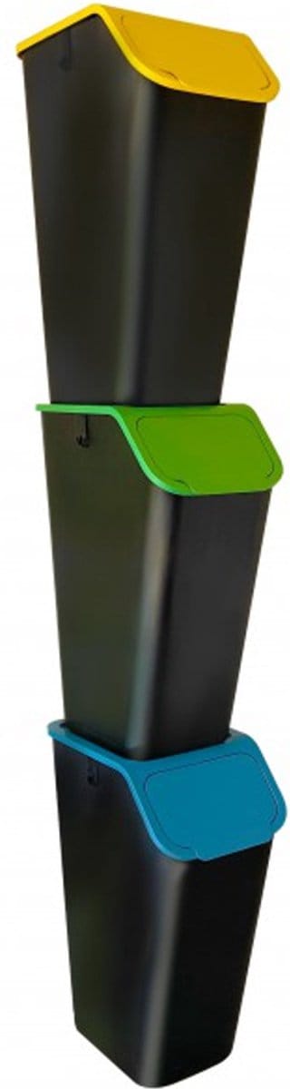 Practic - prullenbakken - Set van 3 Practic Bini recyclebakken van 35 l