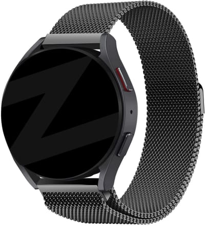 Bandz Hoogwaardige Milanese Loop band met magneetsluiting geschikt voor Garmin Vivoactive 6 / 5 / 3 / Vivomove / 3 / HR / Style / Luxe / Sport / Trend / Forerunner 645 / 570 / 245 / 170 / 165 / 70 / 55 / Venu / SQ / SQ2 / 2 Plus - Zwart