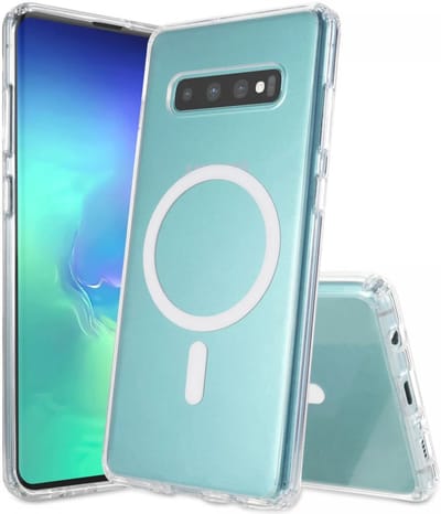 Hoesje Geschikt voor Samsung Galaxy S10 - Compatibel met MagSafe - Hard Back Cover met Magneet - Transparant