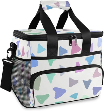 Leuke Tote Koeltas - Geïsoleerde Lunchbox - Lunch Meenemen - 3D Print Patroon - 15L Capaciteit - Multicolor