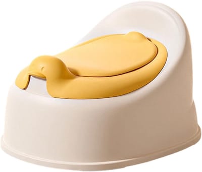 Zindelijkheidstoilet - Potjestraining stoel - Kinderen zindelijk maken - Verbeterde spatbescherming - 35.5 x 28.5 x 22.5 cm - Geel