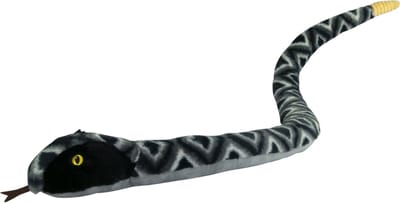 Nature Planet Knuffeldier Arizona Ratelslang - zachte pluche stof - premium knuffels - zwart/grijs - 150 cm