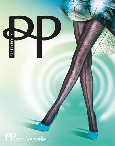 Pretty Polly Panty - Fashion - Panelled Mesh Frontseam - One Size - 36/42 - Zwart
