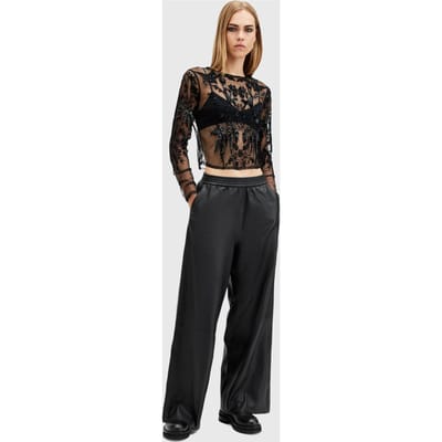 AllSaints Aspen Trouser Black Taglia: L | Pantaloni di pelle Outlet | Donna | Nero