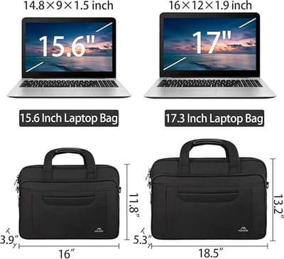 Laptoptas,15,6 Inch Multifunctionele Zakelijke Computer Laptoptas, Unisex Ruime Laptop Sleeve Schouder Tas voor Dames en Heren, Universele Nylon Aktetas Tas voor Notebook Zwart